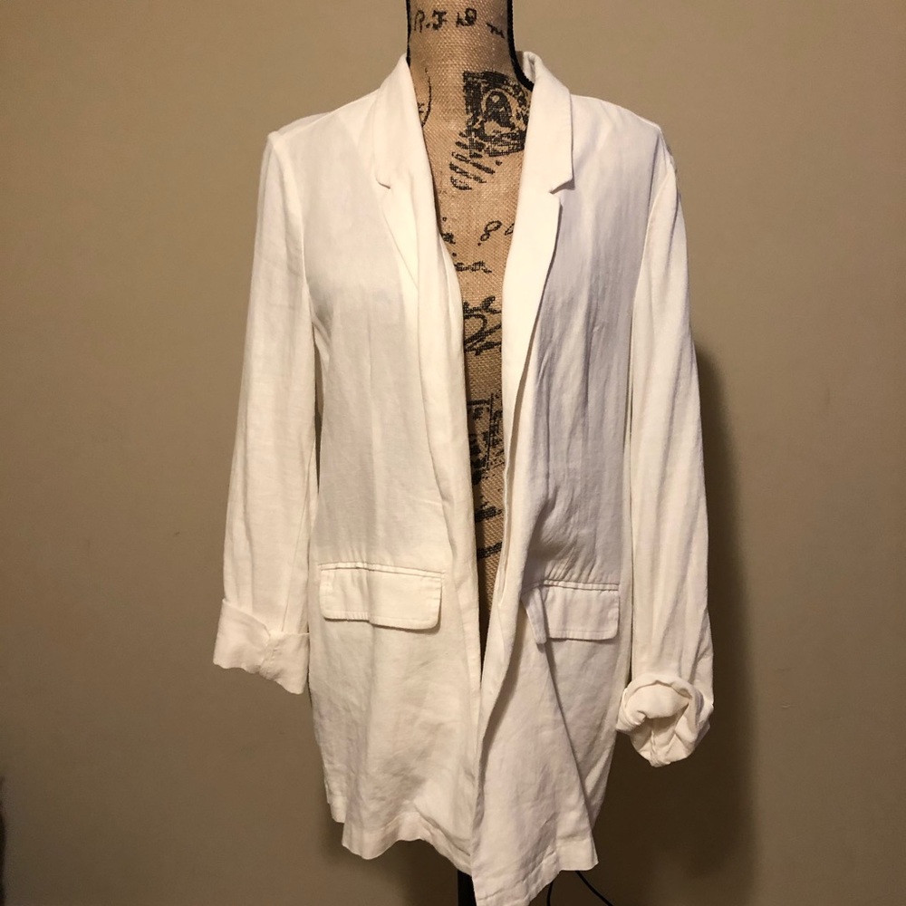 BRAND NEW cream white linen blazer - size L
